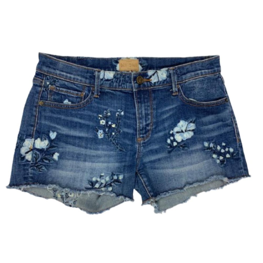 Driftwood Embroidered Connie Denim Shorts 27